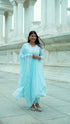Elegant Sky Blue Anarkali Suit with Hand Embellishment